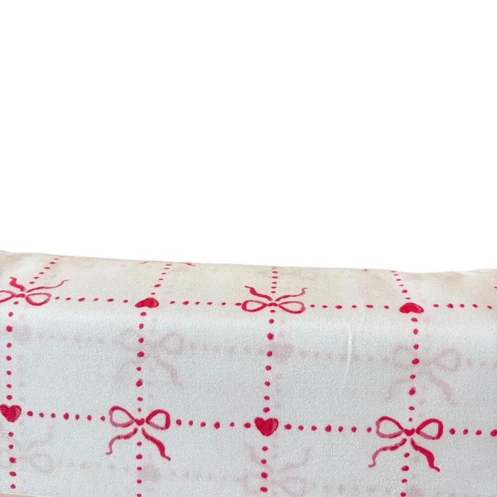 Cupcakes & Cashmere Checkered Bow FULL Sheet Set Chic Pink & White Bedding NEW